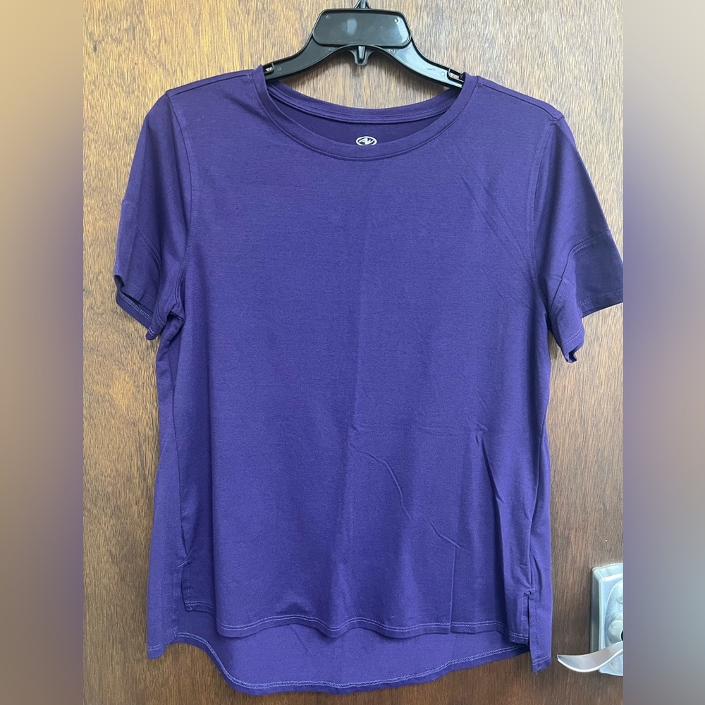 Athletic Works Women's Purple Short Sleeve Shirt Sz L